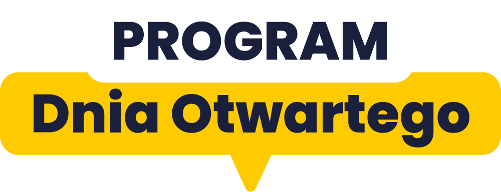 Grafika z tekstem "program dnia otwartego"